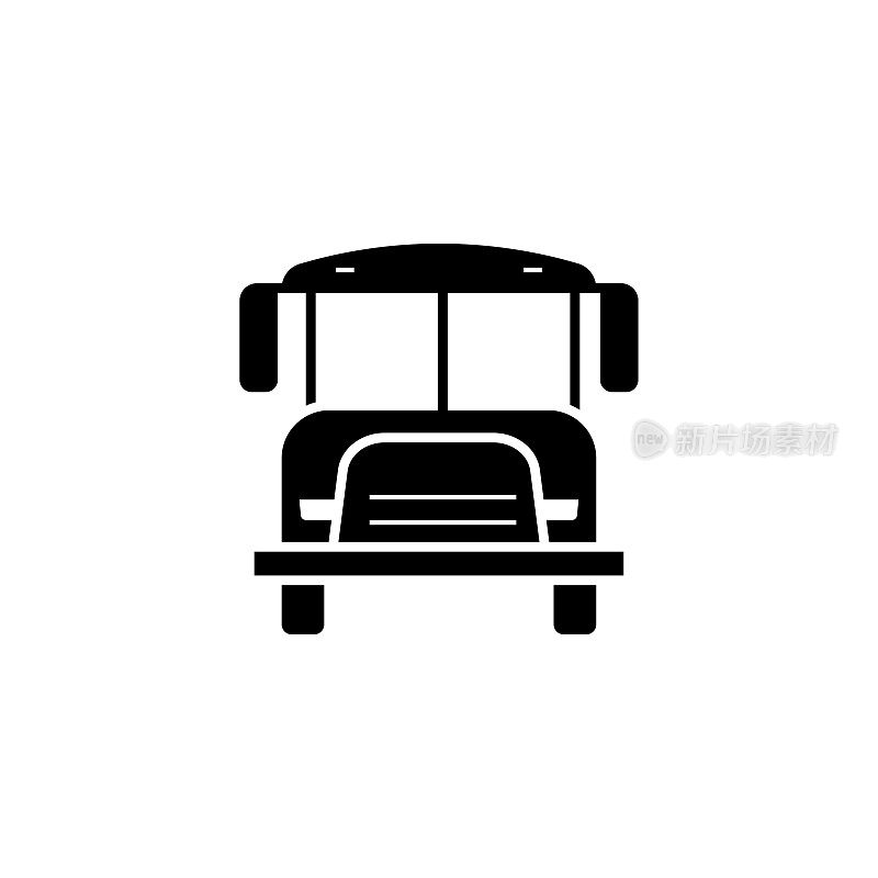学校穿梭巴士固体图标。这个平面图标适用于信息图表，网页设计，移动应用程序，UI, UX和GUI设计。